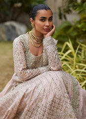 Refined Powder Pink Ensemble – Handcrafted with Timeless Detailing