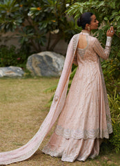 Refined Powder Pink Ensemble – Handcrafted with Timeless Detailing