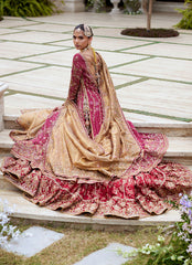 Crimson Kalidaar – Handcrafted Elegance with Kora & Dabka Embellishments