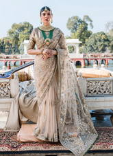 19 Champagne Gold Embellished Bridal Saree