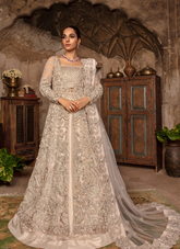 16 Ivory Silver Embellished Bridal Kalidaar
