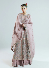 16 Dusty Rose Heavily Embellished Kalidaar with Flared Sleeves