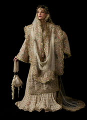 Elegant Ivory Organza Ensemble – Hand-Embellished Shirt & Sharara