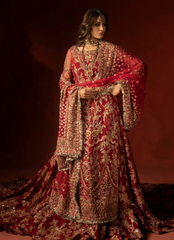 19 Raspberry Red Bridal Trail Lehenga Set