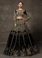 19 Black and Gold Heavily Embellished Bridal Lehenga