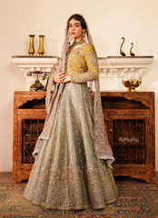 16 Mint Green Bridal Lehenga with Rose Pink Embroidered Dupatta