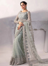 18 Elegant Blue Embellished Saree Gown