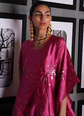 19 Crimson Silk Kaftan Gown