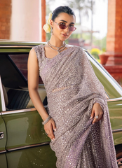 19 Silver Sequin Drape Saree