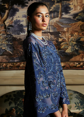 18 Sapphire Embroidered Kurta with Wide-Leg Trousers
