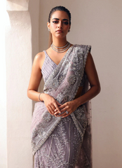 18 Lavender Silver Embroidered Bridal Saree