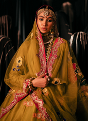 16 Crimson Red Bridal Lehenga with Heavy Floral Embroidery