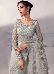 18 Elegant Blue Embellished Saree Gown