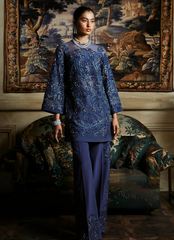 18 Sapphire Embroidered Kurta with Wide-Leg Trousers
