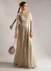 16 Ivory Embellished Gharara Set with Sheer Dupatta