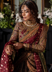 19 Majestic Maroon Choli Lehenga with Mukesh Dupatta