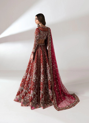Deep Red Bridal Lehnga Choli with Intricate Embroidery & Regal Dupatta