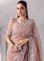 18 Rose Gold Embroidered Bridal Saree