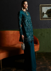 18 Emerald Embellished Jacket with Wide-Leg Trousers