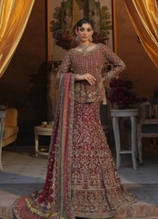 19 Traditional Maroon Bridal Lehenga with Heavy Hand Embroidery