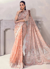 18 Rose Gold Embroidered Bridal Saree