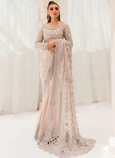 19 Blush Pink Embellished Bridal Saree
