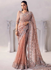 18 Rose Gold Embroidered Bridal Saree
