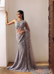 18 Lavender Silver Embroidered Bridal Saree