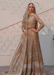 19 Golden Bridal Lehenga with Luxe Embellishments and Regal Dupatta