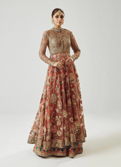 Rose Gold Peshwas Ensemble – Silk Sharara & Embellished Organza Dupatta
