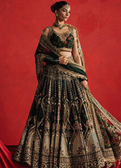 Gul-e-Khaas Bridal Attire – Floral Print, Embroidery & Mughal Borders