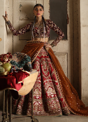 Waheeda Bridal Masterpiece – Velvet Choli, Italian Silk Lehnga & Organza Dupattas