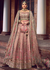 Qand Bridal Masterpiece – Handcrafted Tissue Lehnga Choli & Khaddi Net Dupatta