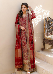 18 Deep Red Traditional Embellished Outfit