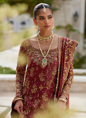 Opulent Maroon Bridal Kalidaar – Grace & Tradition Redefined
