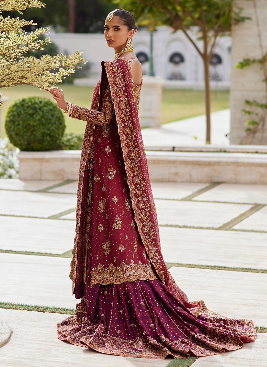 Opulent Maroon Bridal Kalidaar – Grace & Tradition Redefined