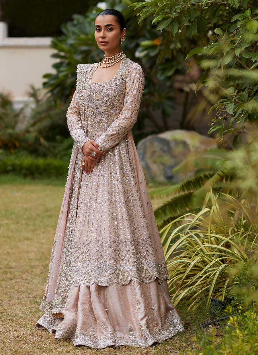 Refined Powder Pink Ensemble – Handcrafted with Timeless Detailing