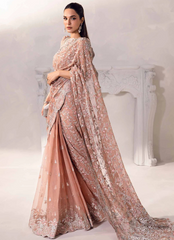 18 Rose Gold Embroidered Bridal Saree