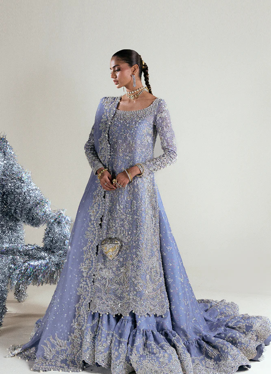 18 Lavender Silver Embellished Bridal Gown