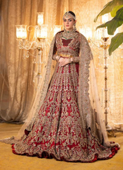 19 Regal Red and Gold Heavily Embellished Bridal Lehenga