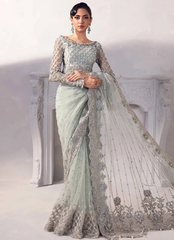 18 Elegant Blue Embellished Saree Gown