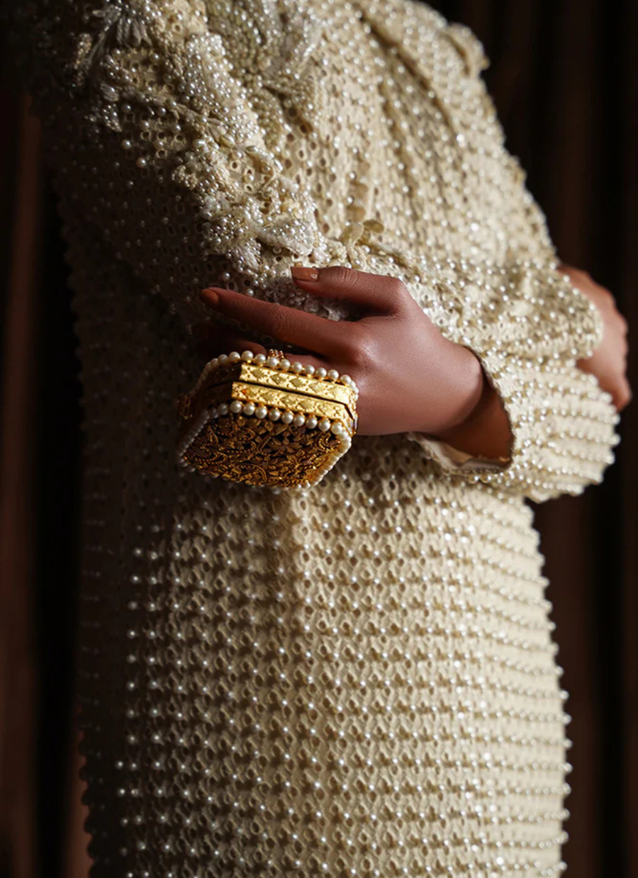 19 Ivory Beaded Fringe Gown