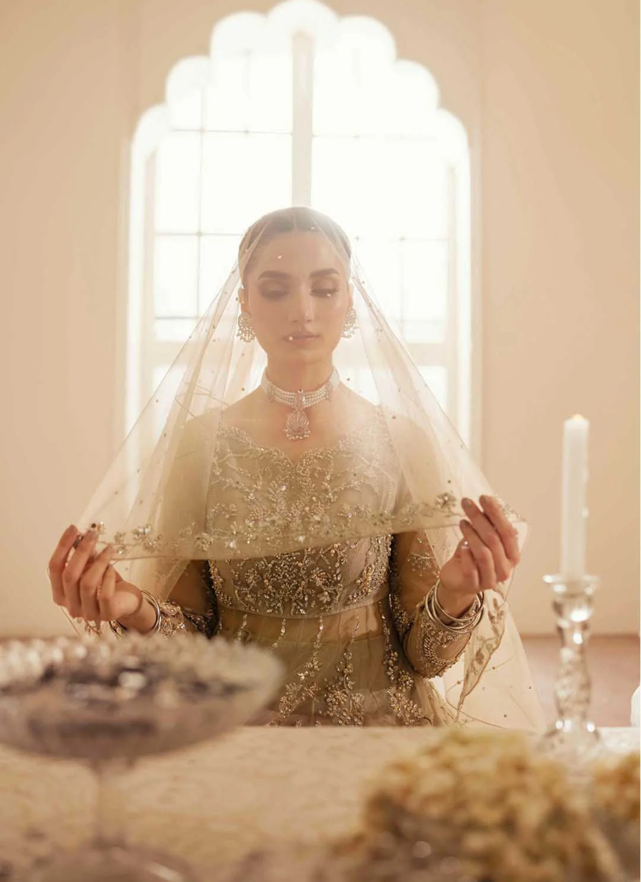 16 Champagne Gold Embroidered Long Kalidaar with Dupatta