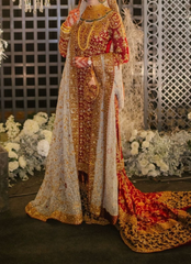 22 Traditional Red & Gold Heavily Embellished Bridal Dress