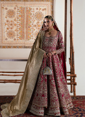 18 Heritage Maroon & Gold Bridal Kalidaar