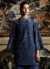 18 Sapphire Embroidered Kurta with Wide-Leg Trousers