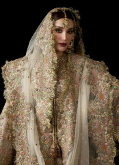 Elegant Ivory Organza Ensemble – Hand-Embellished Shirt & Sharara