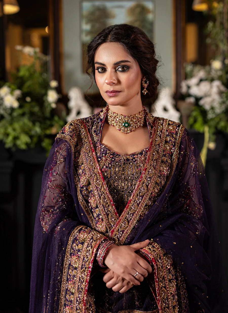 19 Royal Irish Purple Gown Lehenga with Dupatta