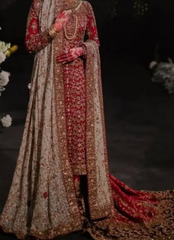22 Traditional Red & Gold Heavily Embellished Bridal Dress