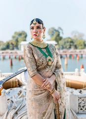 19 Champagne Gold Embellished Bridal Saree